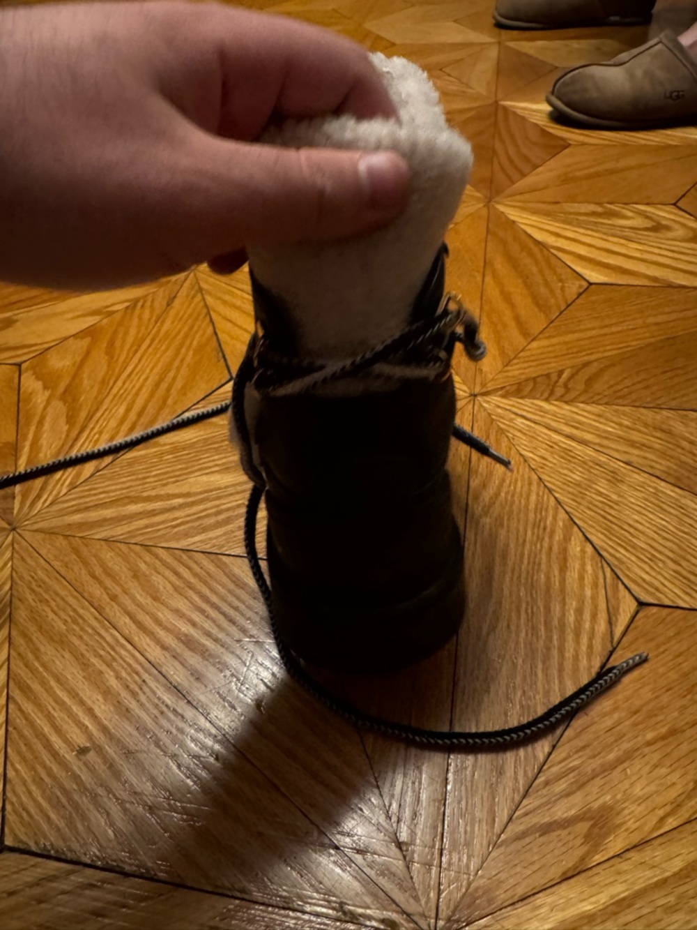 Chanel Black and Shearling-Trim Lace-Up Winter Snow Boots - Picture 13 of 16